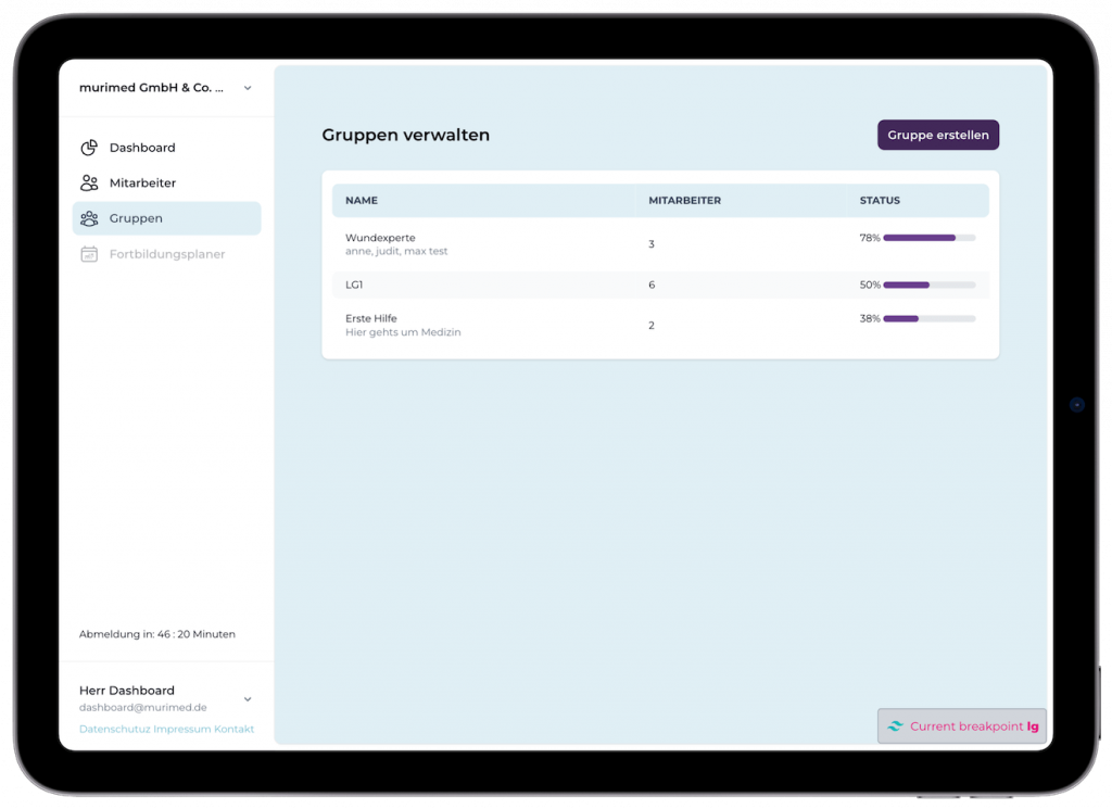 Der Fortbildungsplan zeigt Ihnen auf einen Blick, wer welche Schulung braucht, was bereits erledigt ist und wo noch Nachholbedarf besteht.